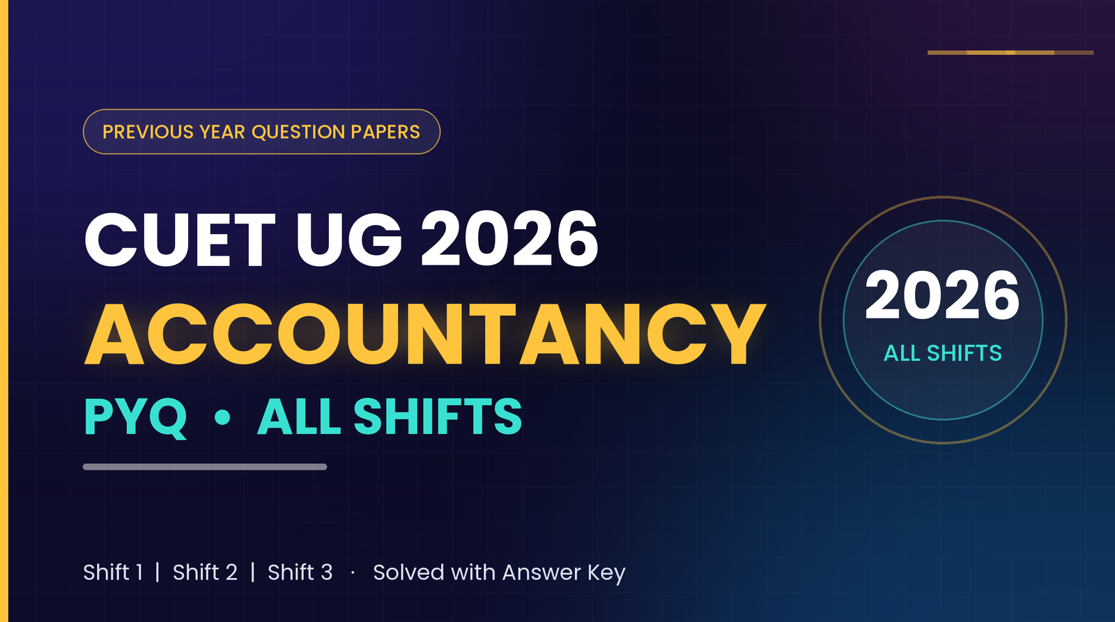 CUET UG Accountancy Previous Year Question all shifts (2026)